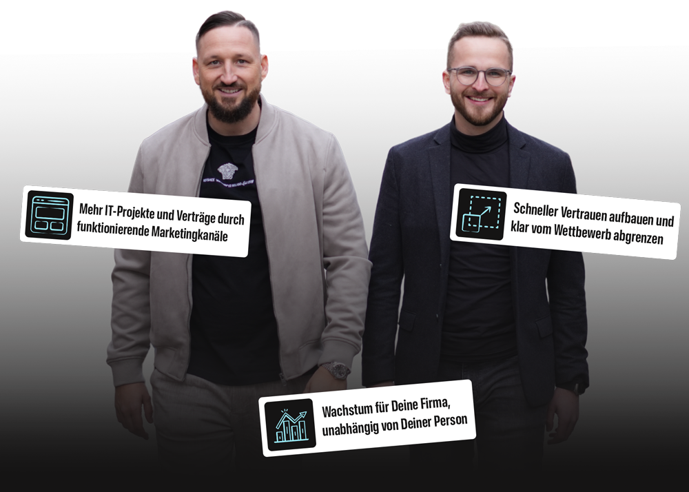 Andreas May und Frederik Jaegers: Mehr IT-Projekte und Verträge durch funktionierende Marketingkanäle, schneller Vertrauen aufbauen und klar vom Wettbewerb abgrenzen, Wachstum für deine Firma, unabhängig von Deiner Person